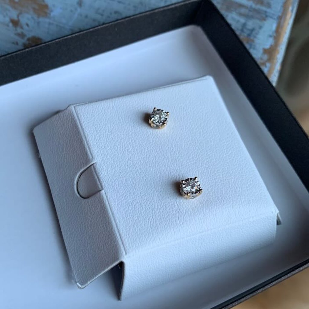 Diamond Earrings 3/8 C.T.W. Gold